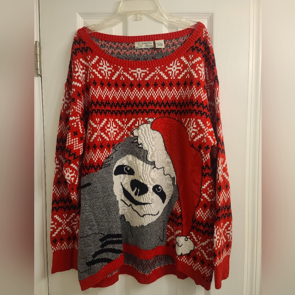 XL Santa Sloth Ugly Christmas Sweater